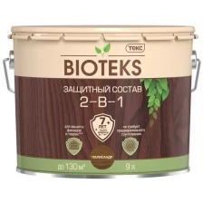 Текс BIOTEKS защитный состав 2-в-1 для наружных работ, махагон (9 л)