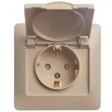 Розетка Schneider Electric GSL000246 GLOSSA, 16 А, с защитной шторкой, с заземлением, бежевый