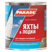 Лак алкидно-уретановый Parade L20 яхтный полуматовый 0,75 л