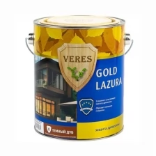 Декоративная пропитка для дерева Veres Gold Lazura №8, глянцевая, 2,7 л, дуб темный