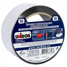 Клейкая лента алюминиевая Unibob 67668 серебристый шир.50мм дл.50м 70мкм алюминиевая фольга