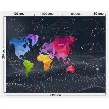 Фотообои / флизелиновые обои Карта и звездное небо 3,5 x 2,7 м