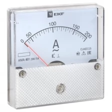 Амперметр AMA-801 аналоговый на панель (80х80) круглый вырез 200А трансф. подкл. EKF PROxima ama-801-200