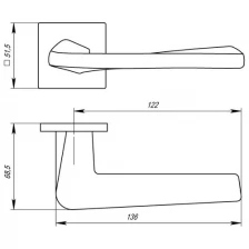 Ручка дверная межкомнатная Armadillo TORSO USS BPVD-77 вороненый никель