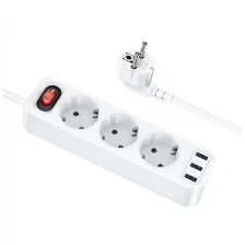 Сетевой фильтр Hoco NS2 3 Sockets 1.8m White 6931474765178