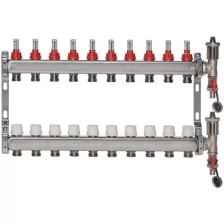 ColSys P812, 10 выходов. Коллекторная группа с расходомерами, термостатическими клапанами, автоматическими воздухоотводчиками