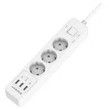 Harper Сетевой фильтр с USB зарядкой UCH-360 White (3 роз.,3м.,3 x USB 2.4A (max 3.4A), 4000W) h000