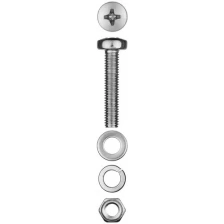 ЗУБР M5 x 30 мм, 12 шт., винт (DIN7985), гайка (DIN934), шайба (DIN125), шайба (DIN127), комплект крепежа 303476-05-030